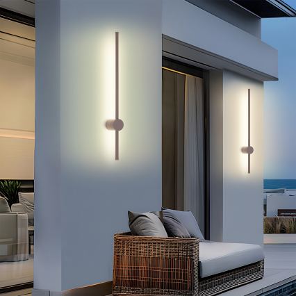 Brilagi - AURA Aplique de parede exterior LED/12W/230V 3000K IP54 65 cm castanho CRI 90