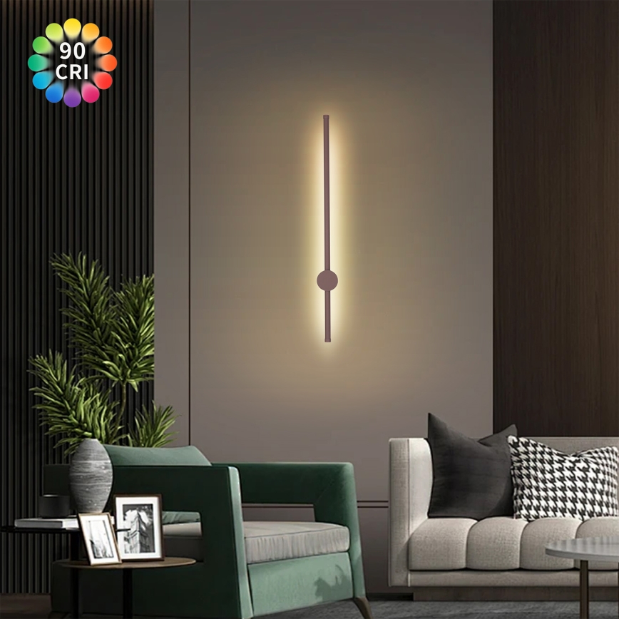 Brilagi - AURA Aplique de parede exterior LED/12W/230V 3000K IP54 65 cm castanho CRI 90