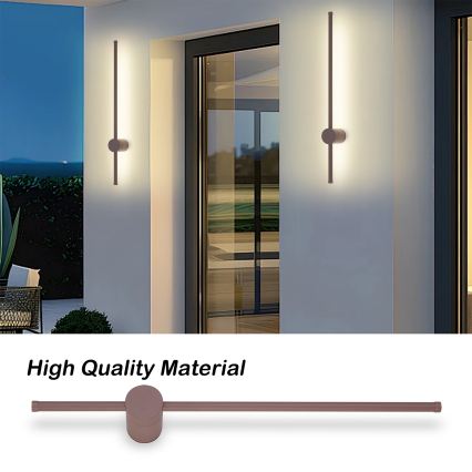 Brilagi - AURA Aplique de parede exterior LED/12W/230V 3000K IP54 65 cm castanho CRI 90