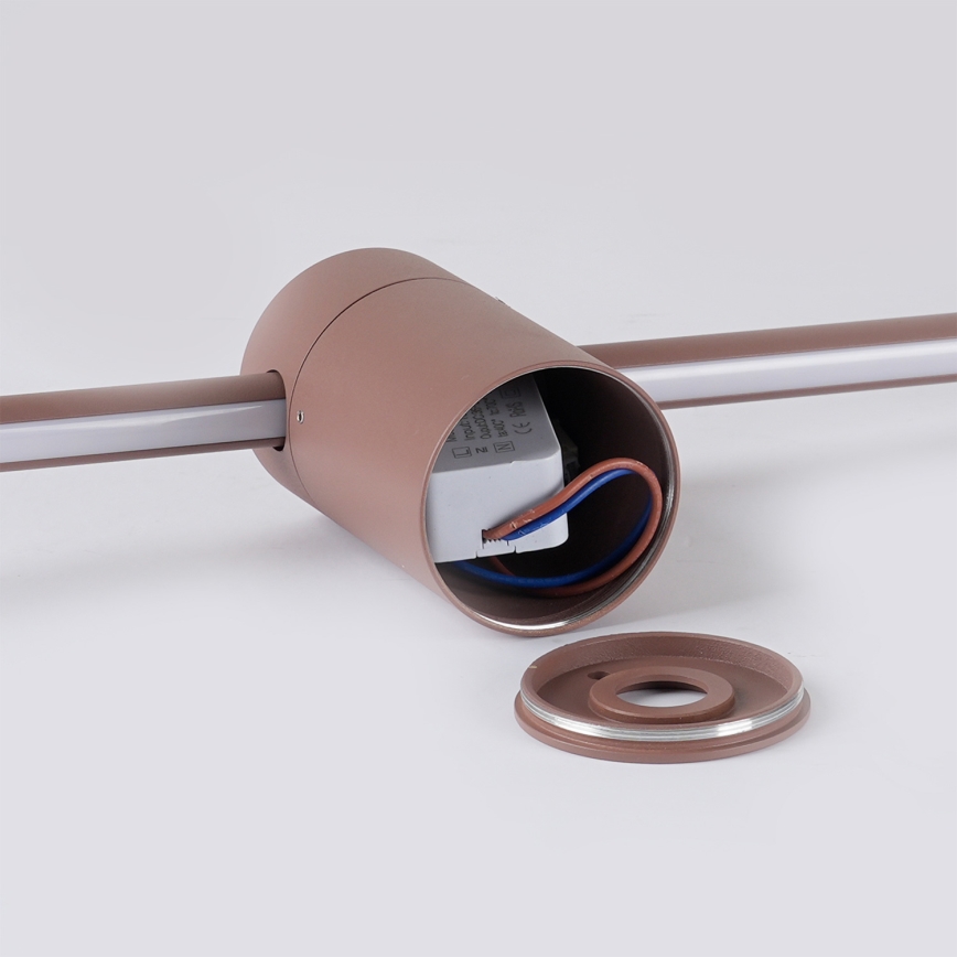 Brilagi - AURA Aplique de parede exterior LED/12W/230V 3000K IP54 65 cm castanho CRI 90