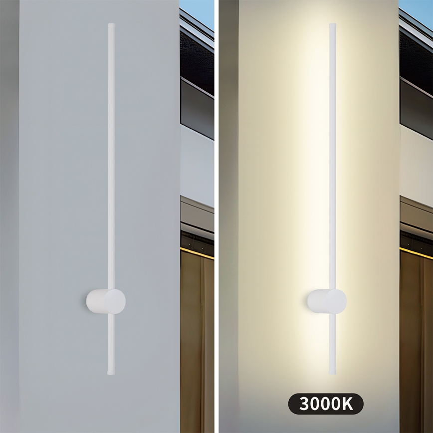 Brilagi - Aplique de parede exterior LED AURA 20W, 230V, 3000K, IP54, 97 cm, branco, CRI 90
