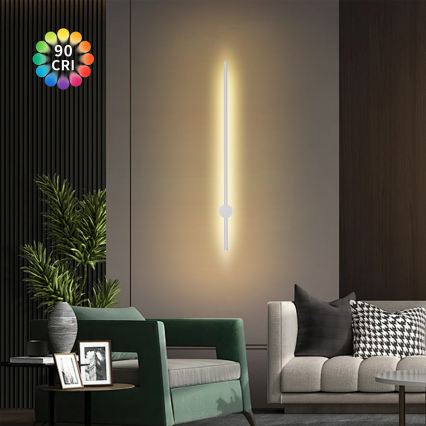 Brilagi - Aplique de parede exterior LED AURA 20W, 230V, 3000K, IP54, 97 cm, branco, CRI 90