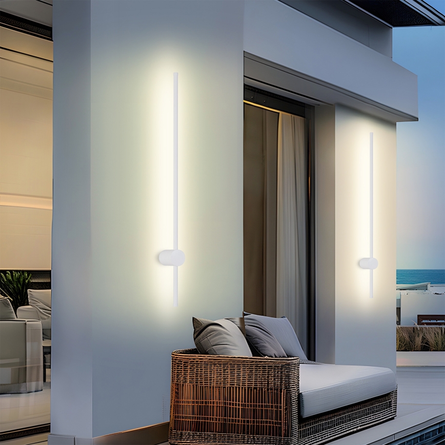 Brilagi - Aplique de parede exterior LED AURA 20W, 230V, 3000K, IP54, 97 cm, branco, CRI 90