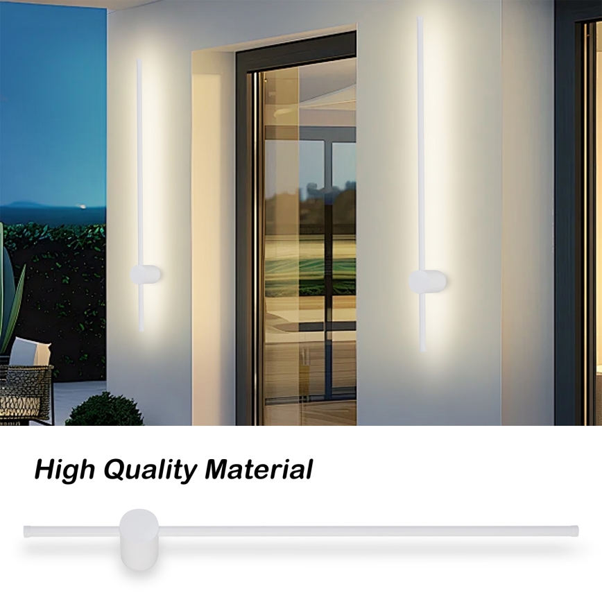 Brilagi - Aplique de parede exterior LED AURA 20W, 230V, 3000K, IP54, 97 cm, branco, CRI 90