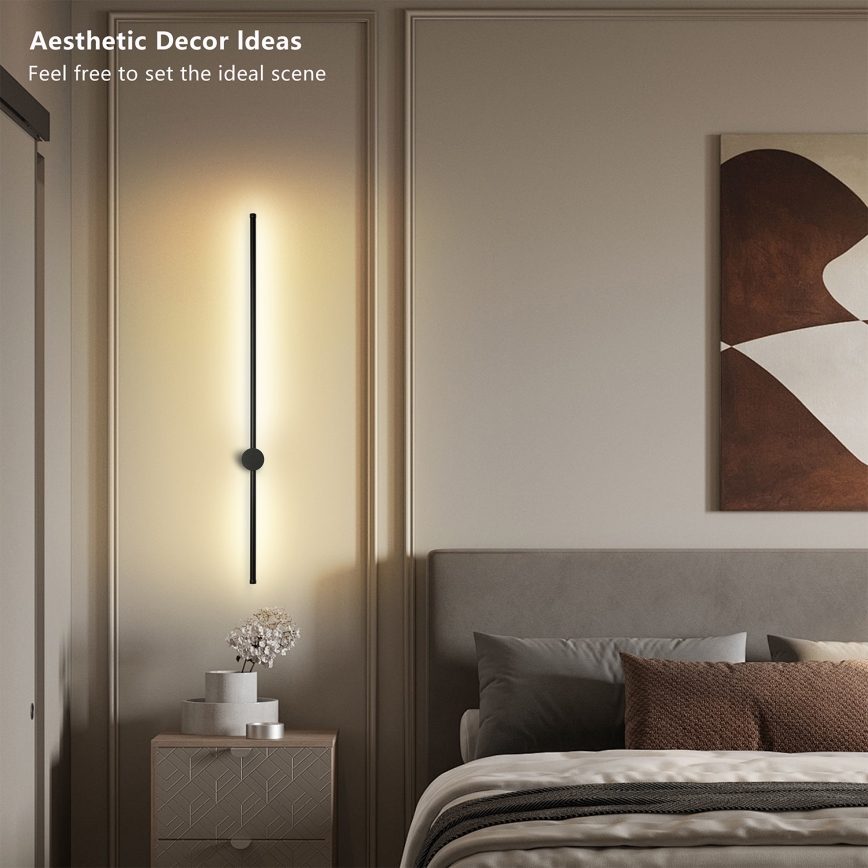 Brilagi - Aplique de parede LED para exterior AURA LED/20W/230V 4000K IP54 97 cm preto CRI 90