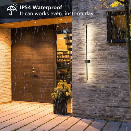 Brilagi - Aplique de parede LED para exterior AURA LED/20W/230V 4000K IP54 97 cm preto CRI 90