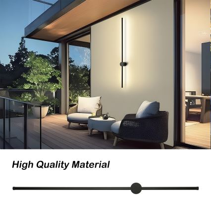 Brilagi - Aplique de parede LED para exterior AURA LED/20W/230V 4000K IP54 97 cm preto CRI 90