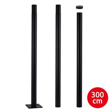 Brilagi - Barra metálica para poste de iluminación exterior URBAN 3 m mástil Ø 58 mm negro
