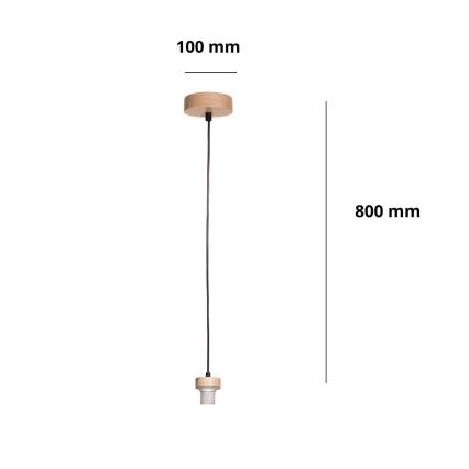 Brilagi - Cabo de alimentação PARTY 1xE27/60W/230V, diâmetro 10 cm, carvalho