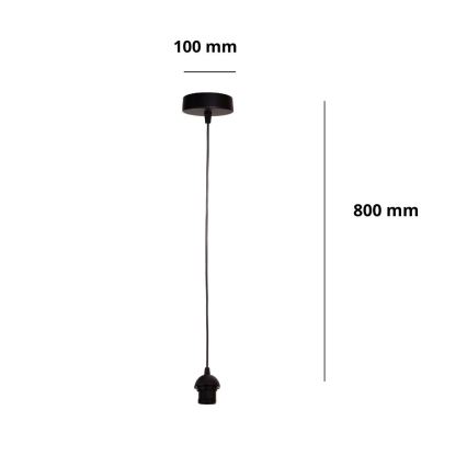 Brilagi - Cabo de alimentação PARTY 1xE27/60W/230V Ø 10 cm preto