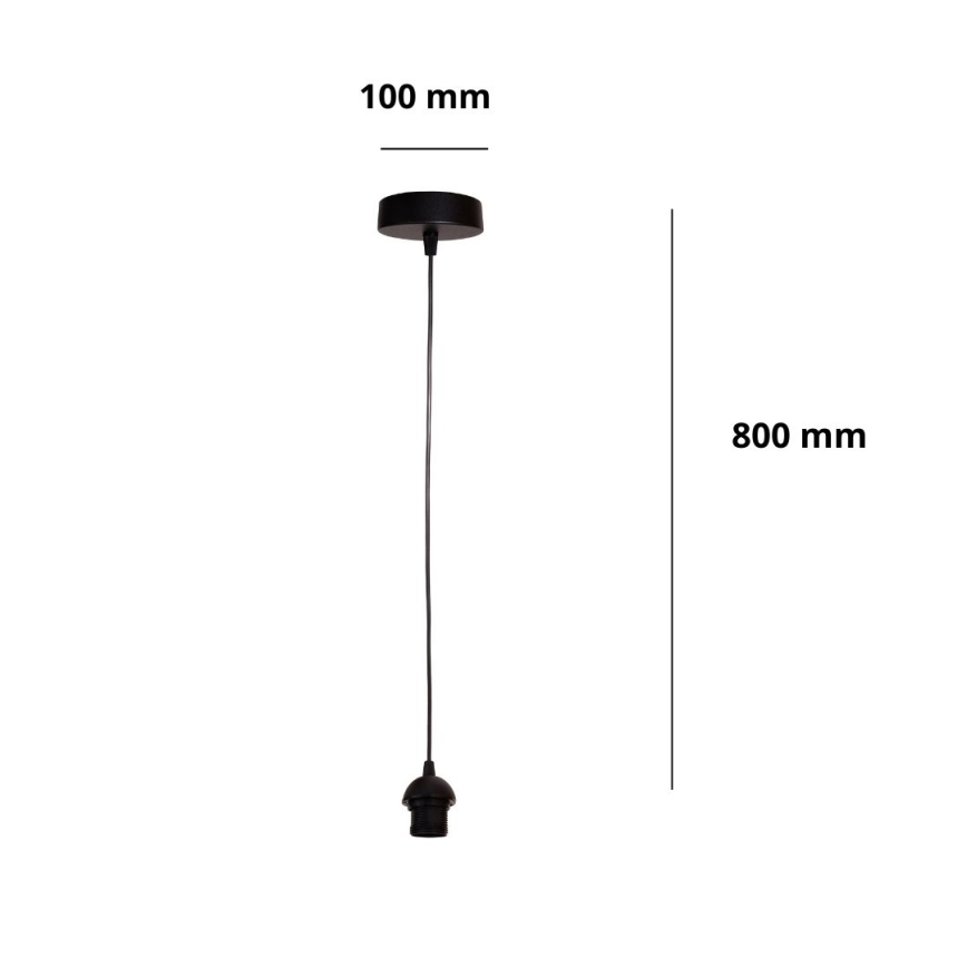 Brilagi - Cabo de alimentação PARTY 1xE27/60W/230V Ø 10 cm preto