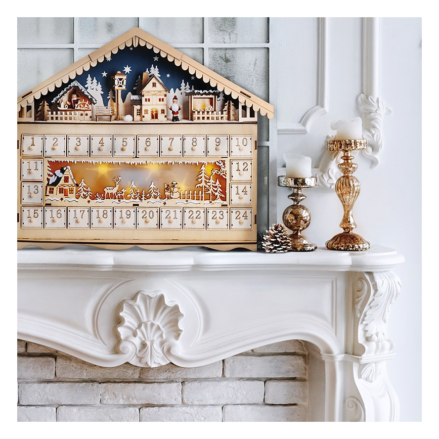 Brilagi - Calendário de Advento LED LED/2xAA pinho