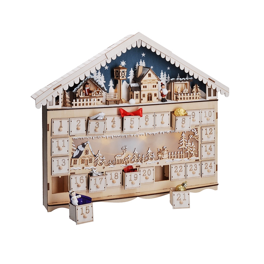 Brilagi - Calendário de Advento LED LED/2xAA pinho