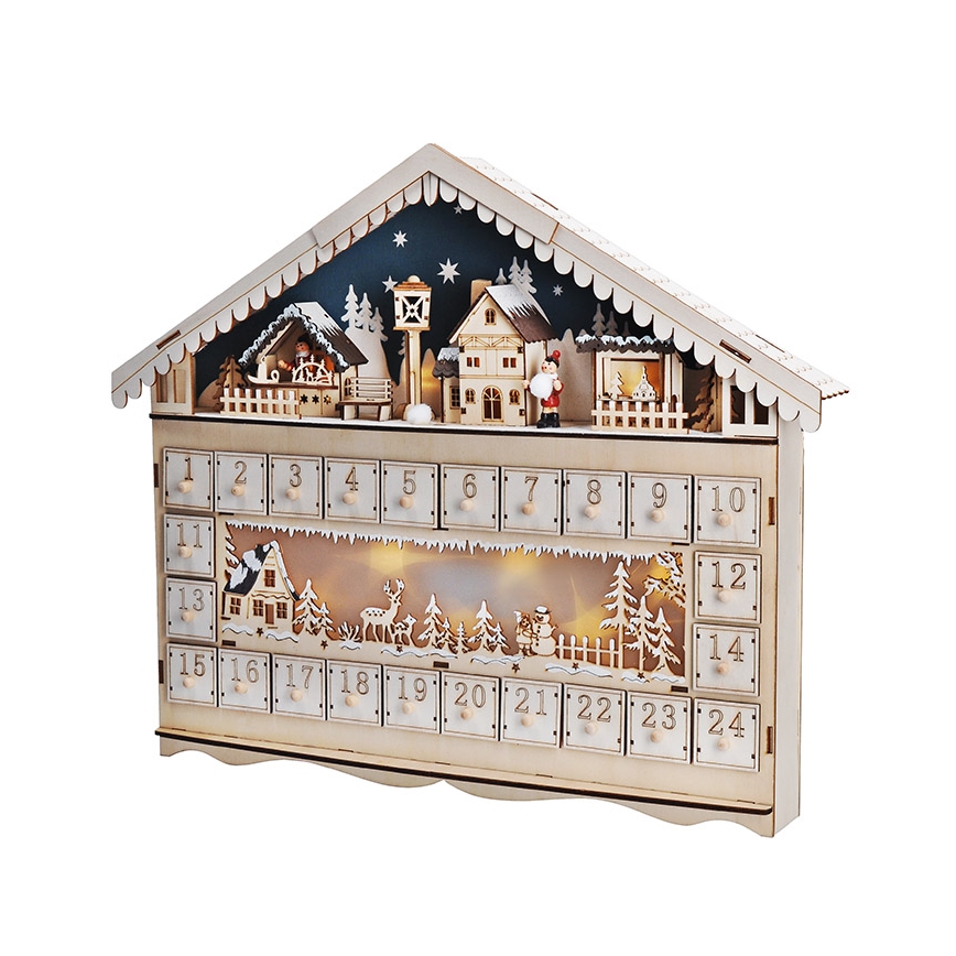 Brilagi - Calendário de Advento LED LED/2xAA pinho