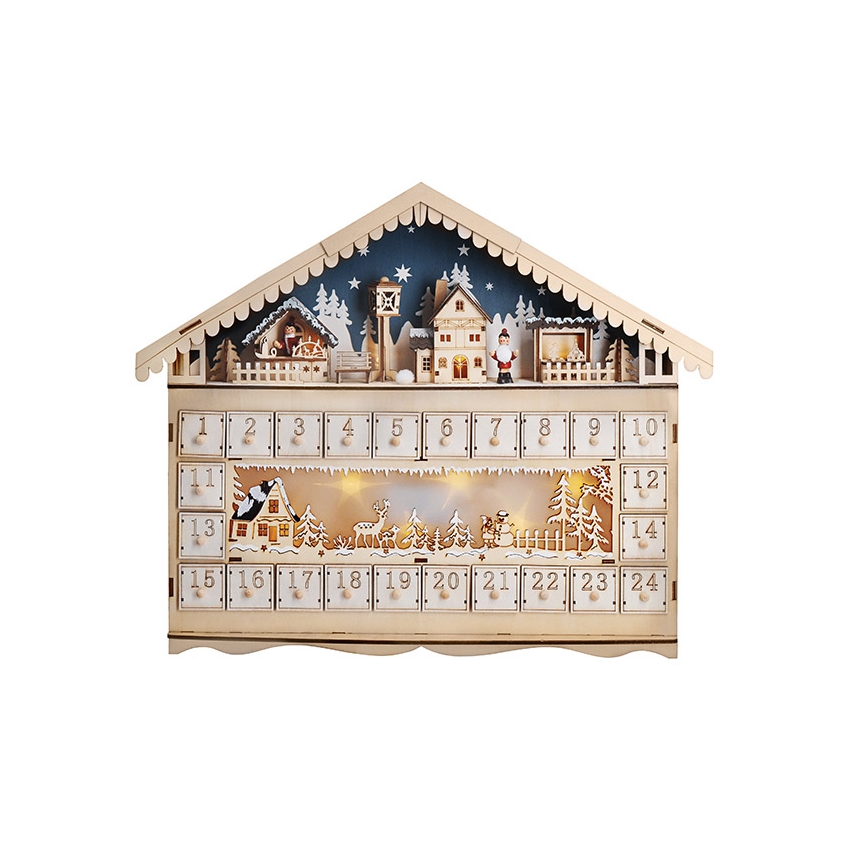 Brilagi - Calendário de Advento LED LED/2xAA pinho