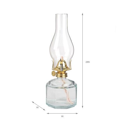 Brilagi - Candeeiro a petróleo MERLIN transparente