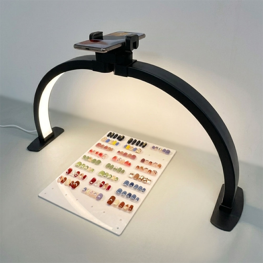 Brilagi - Candeeiro de mesa arqueado LED regulável com suporte RADIO LED/25W/24/230V 3000/4000/6500K preto