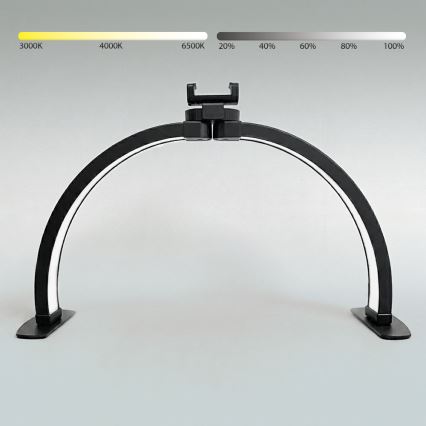 BRILAGI - candeeiro de mesa LED regulável em arco para modelistas com suporte RADIO LED/25W/24/230V 3000/4000/6500K preto