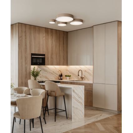 Brilagi - Candeeiro de tecto para casa de banho com sensor CLARE 2xE27/24W/230V Ø 30 cm IP54 bege