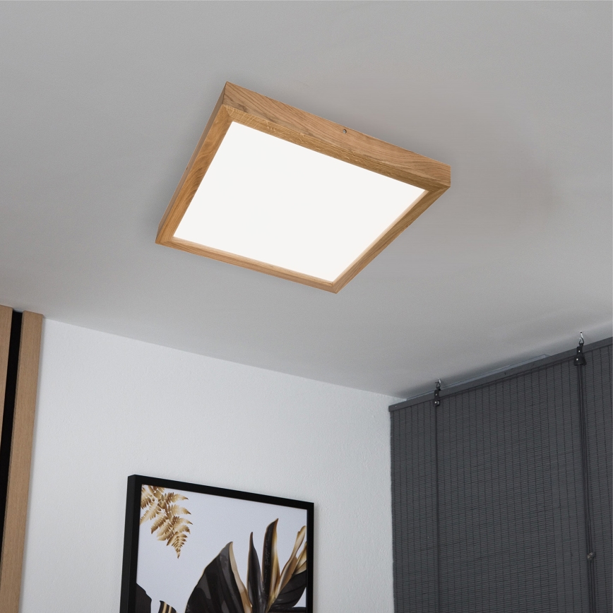 Brilagi - Luminária de teto LED para casa de banho WOODY FRAME LED/40W/230V 60x60 cm IP44 carvalho