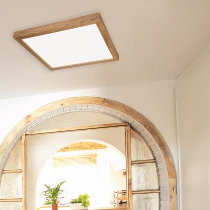 Brilagi - Luminária de teto LED para casa de banho WOODY FRAME LED/40W/230V 60x60 cm IP44 carvalho