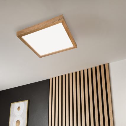 Brilagi - Luminária de teto LED para casa de banho WOODY FRAME LED/40W/230V 60x60 cm IP44 carvalho