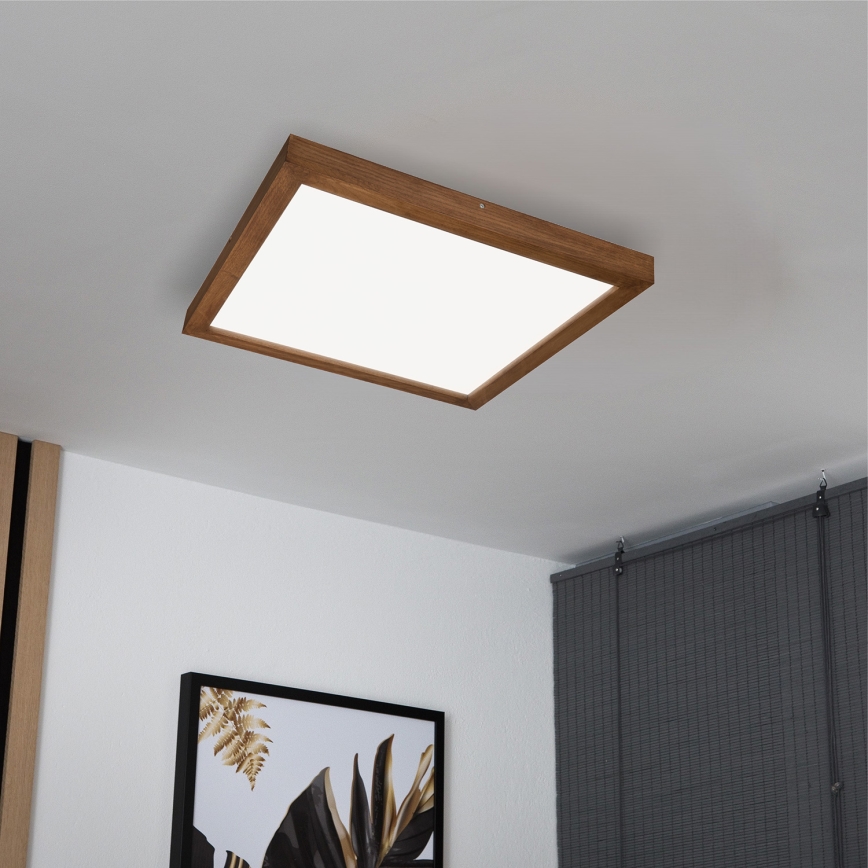 Brilagi - Candeeiro de teto LED para casa de banho WOODY FRAME LED/40W/230V 60x60 cm IP44, carvalho-cerejeira