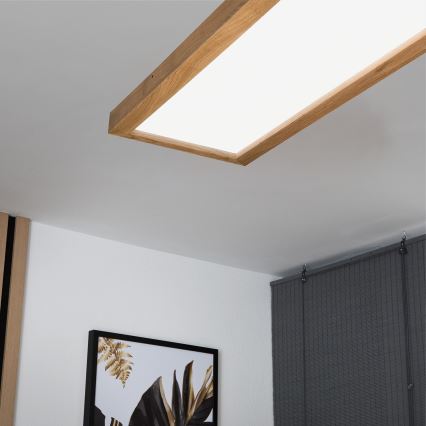 Brilagi - Luminária de teto LED para casa de banho WOODY FRAME LED/50W/230V 120x30 cm IP44 carvalho