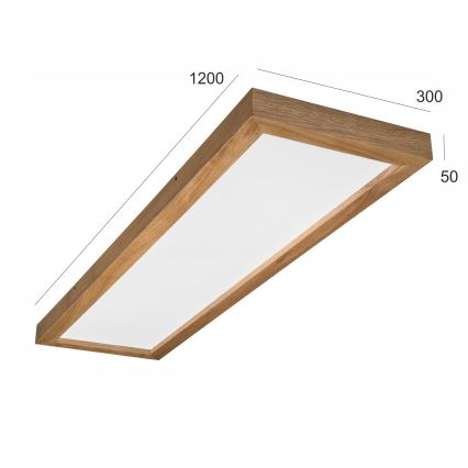 Brilagi - Luminária de teto LED para casa de banho WOODY FRAME LED/50W/230V 120x30 cm IP44 carvalho