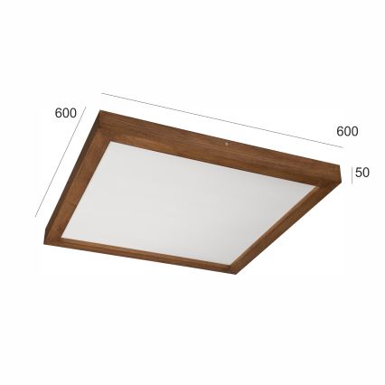 Brilagi - Plafon LED para banheiro WOODY FRAME LED/50W/230V 60x60 cm IP44 carvalho cerejeira