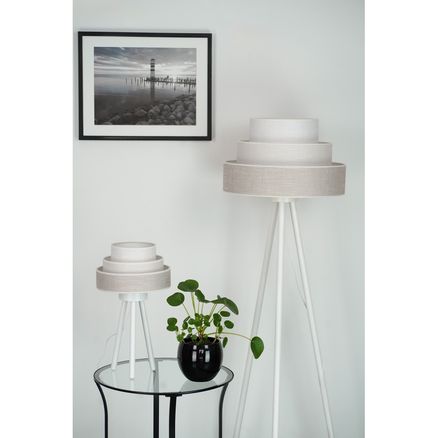 Brilagi - Candeeiro de chão ALASKA LUNETA 1xE27/15W/230V cinzento/creme