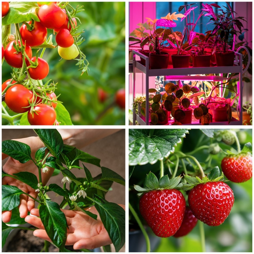 Brilagi - Candeeiro de pé flexível regulável LED para plantas em crescimento VITABLOOM 4xLED/7,5W/230V preto