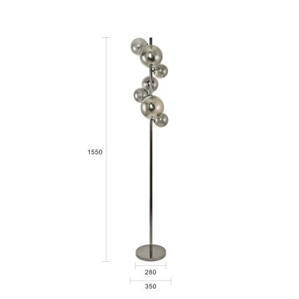 Brilagi - Candeeiro de chão LED MILLA 7xG9/3W/230V cromado brilhante/fumado