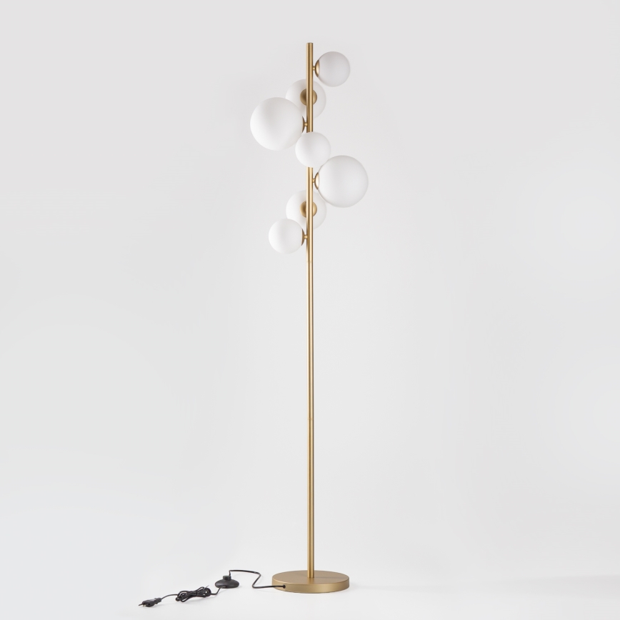 Brilagi - Candeeiro de chão LED MILLA 7xG9/3W/230V dourado/branco