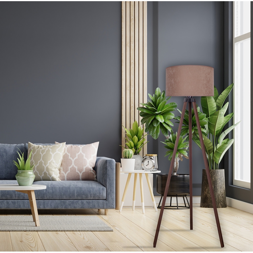 Brilagi - Candeeiro de chão VELVET 1xE27/60W/230V castanho/bege