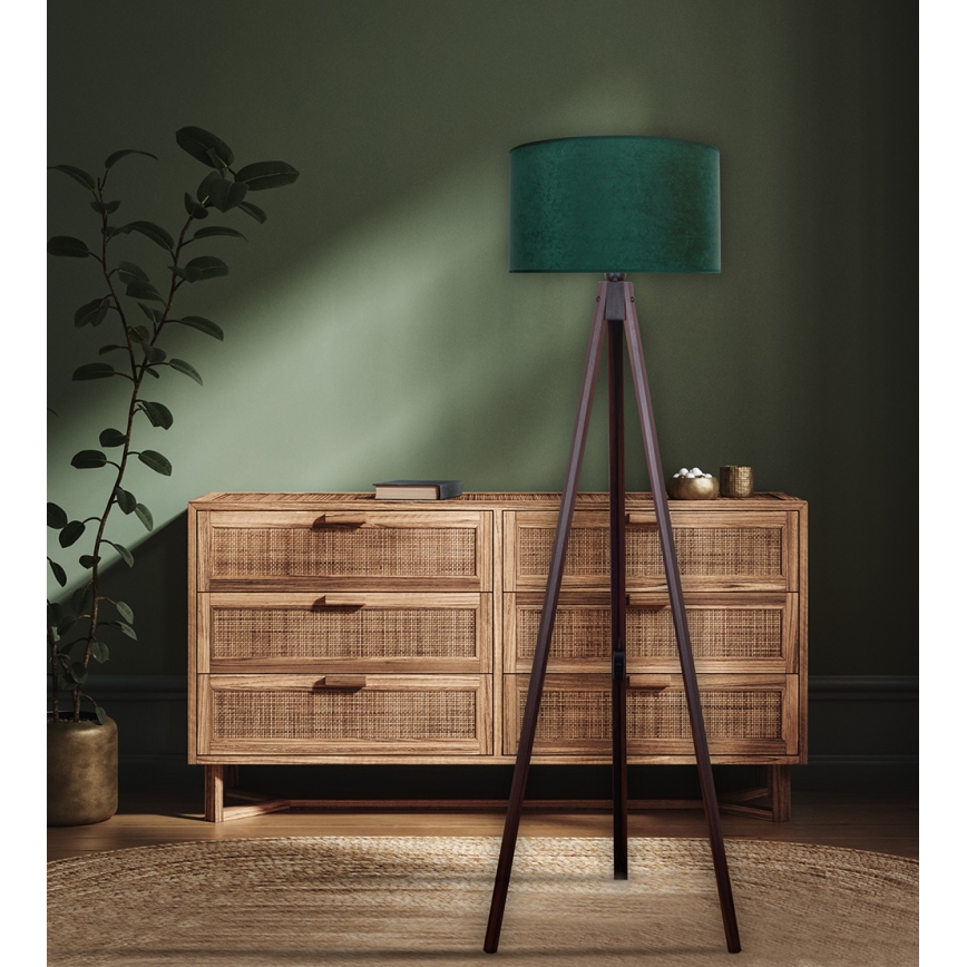 Brilagi - Candeeiro de chão VELVET 1xE27/60W/230V wenge/verde