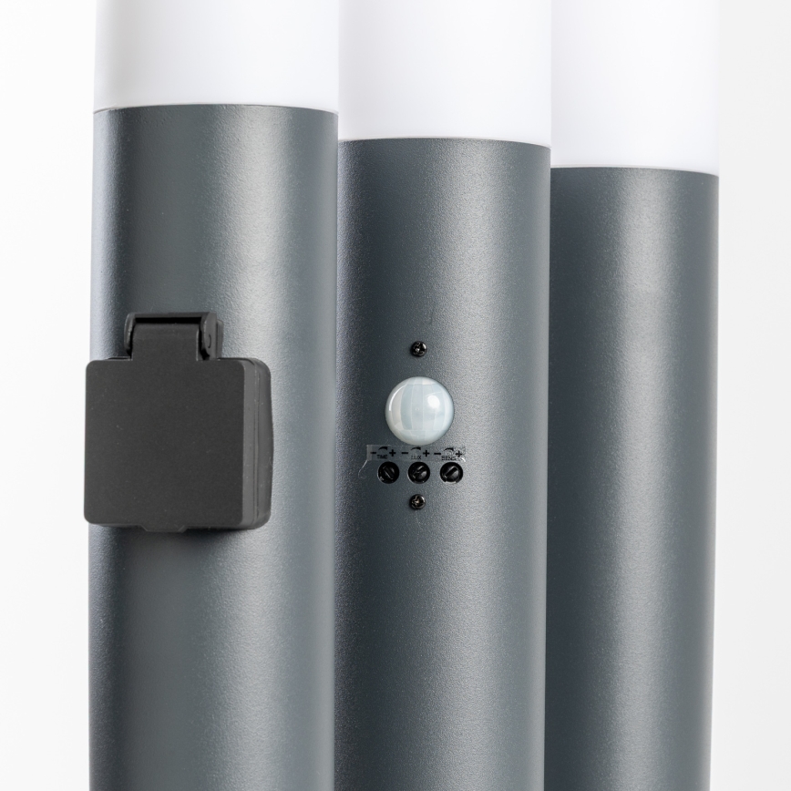 BRILAGI - Candeeiro de exterior com tomada ELIA 1xE27/20W/230V IP44 50 cm antracite