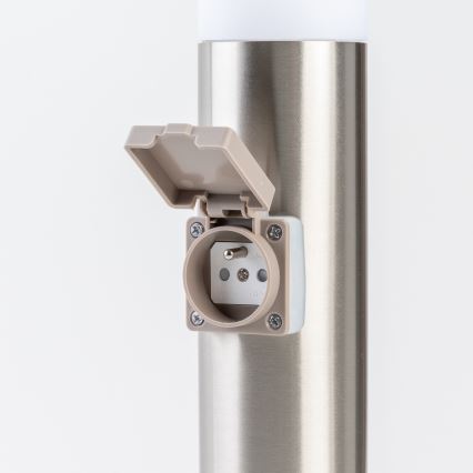 BRILAGI - Luminária de exterior com tomada ELIA 1xE27/20W/230V IP44 50 cm cromado mate