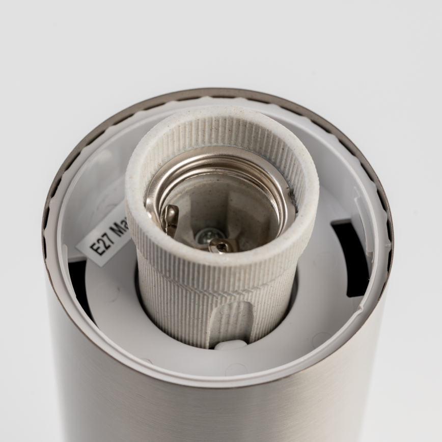 BRILAGI - Luminária de exterior com tomada ELIA 1xE27/20W/230V IP44 50 cm cromado mate