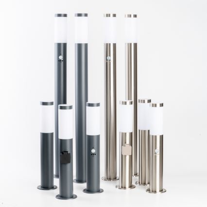BRILAGI - Luminária de exterior com tomada ELIA 1xE27/20W/230V IP44 50 cm cromado mate
