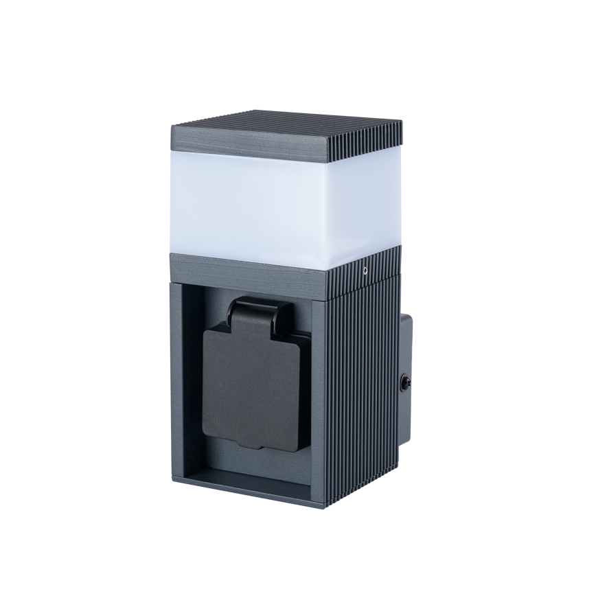 Brilagi - Aplique de parede exterior com tomada SCHUKO PILLAR 1xG9/11W/230V IP44 antracite