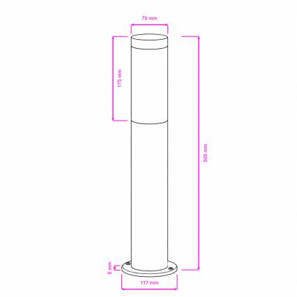 BRILAGI - Luminária LED de exterior ELIA 1xE27/7W/230V 4000K IP44 50 cm cromado mate