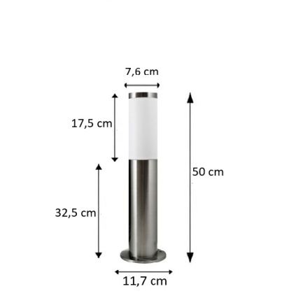 BRILAGI - Luminária LED de exterior ELIA 1xE27/7W/230V 4000K IP44 50 cm cromado mate