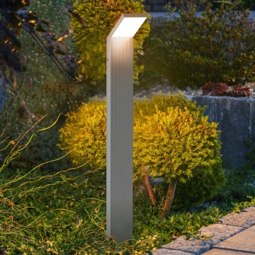 Brilagi - Candeeiro de exterior LED RIANO LED/8W/230V prateado IP65 80 cm