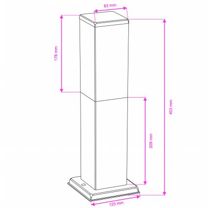 Brilagi - Candeeiro de exterior NOVA 1xE27/15W/230V 40 cm IP44 antracite