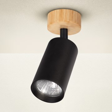 Brilagi - Candeeiro de foco SELE 1xGU10/30W/230V preto/acabamento carvalho