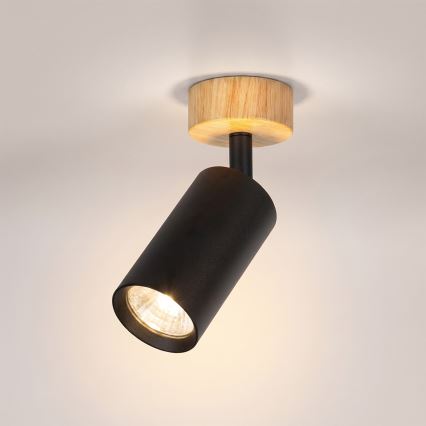 Brilagi - Candeeiro de foco SELE 1xGU10/30W/230V preto/acabamento carvalho