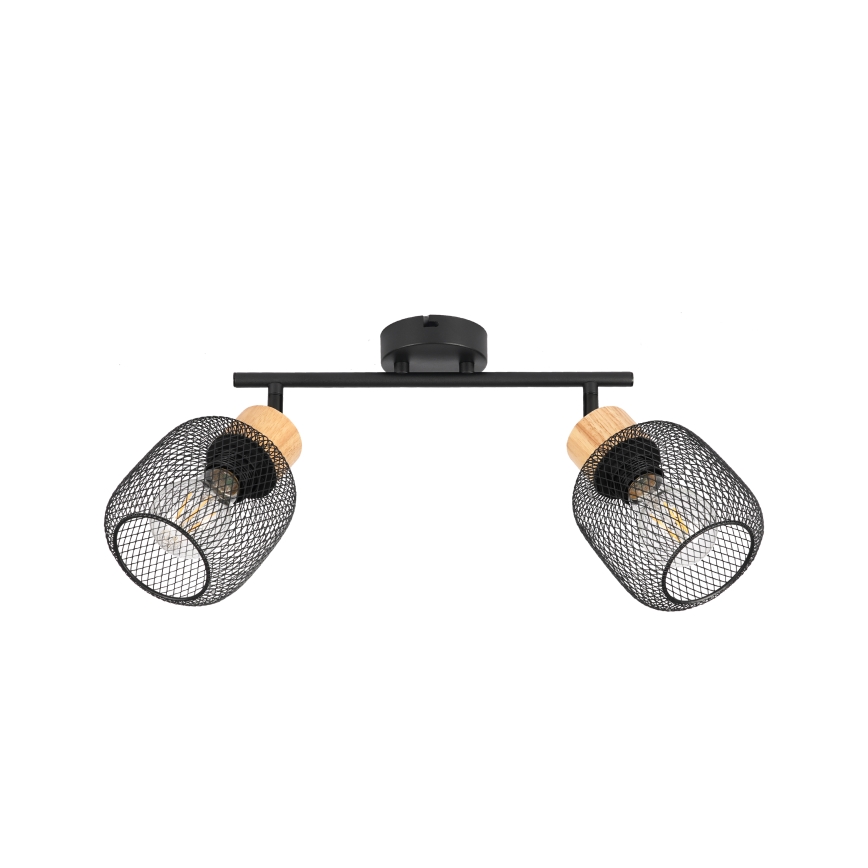 Brilagi - Candeeiro de focos BASKLITE 2xE27/15W/230V madeira/preto