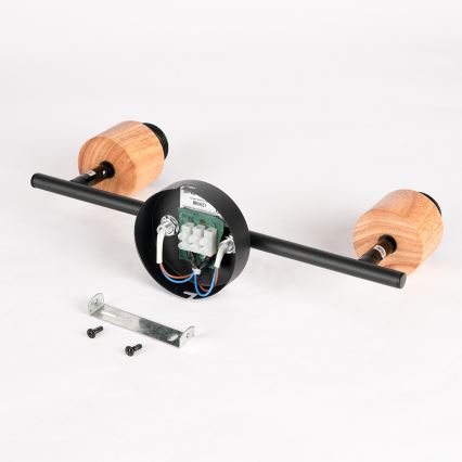 Brilagi - Candeeiro de focos BASKLITE 2xE27/15W/230V madeira/preto