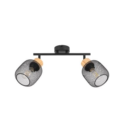 Brilagi - Candeeiro de focos BASKLITE 2xE27/15W/230V seringueira/preto